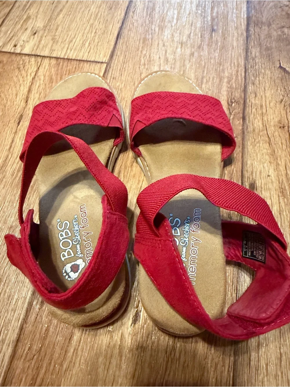 Red BOBS ladies sandals size 7